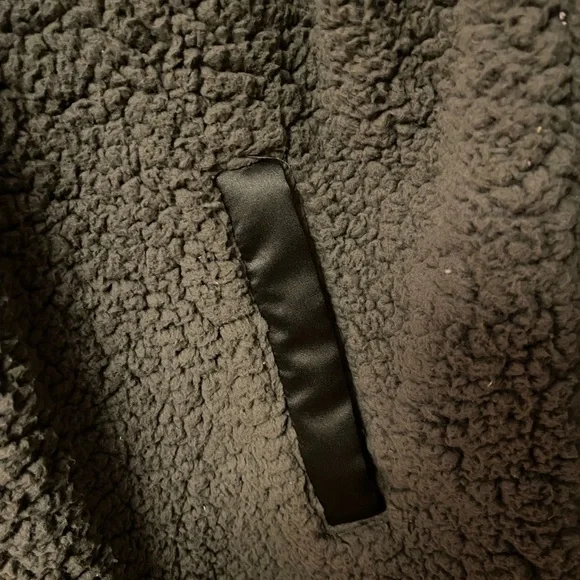 Abercrombie & Fitch Olive Green Sherpa Hoodie - Picture 3 of 5